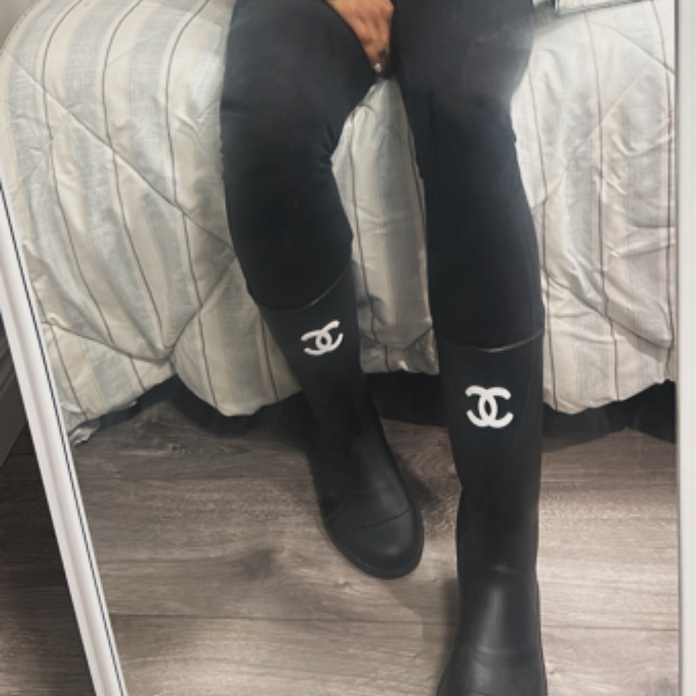Chanel rain boots